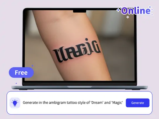Step 1: Enter text in ambigram generator interface