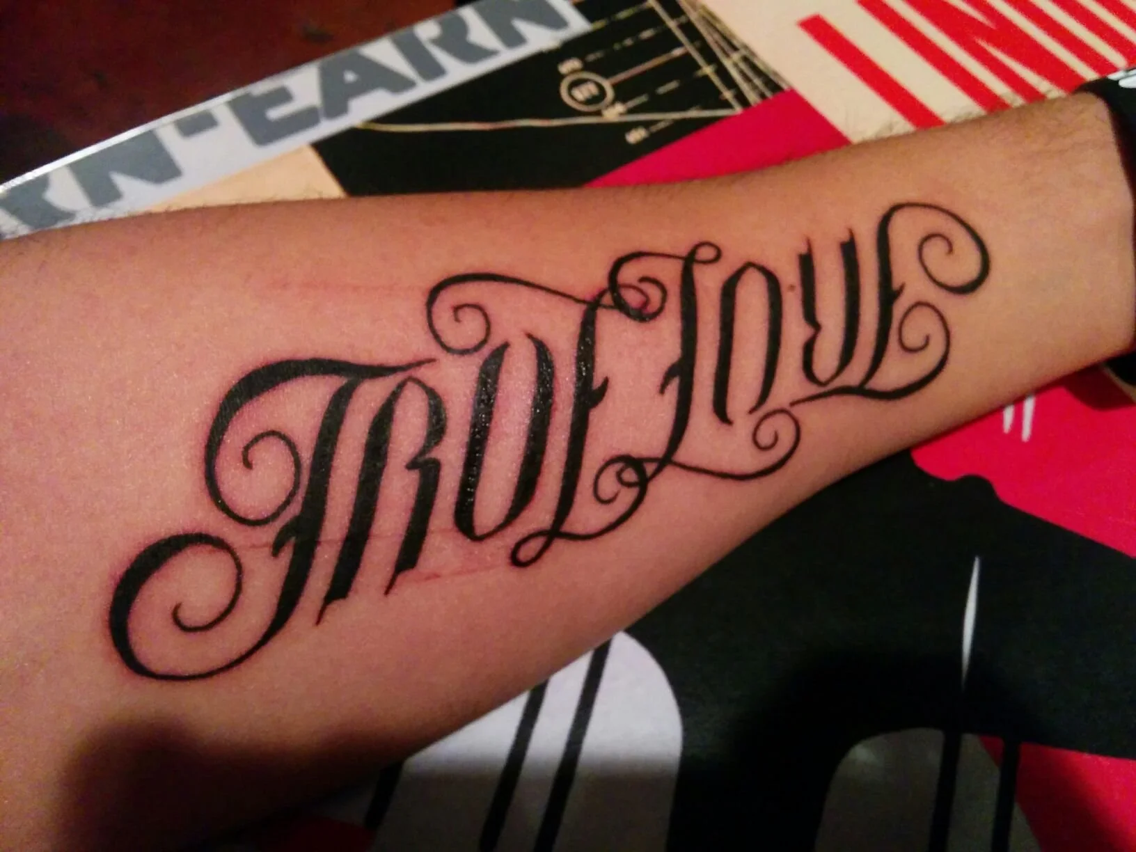 True Love Ambigram Tattoo
