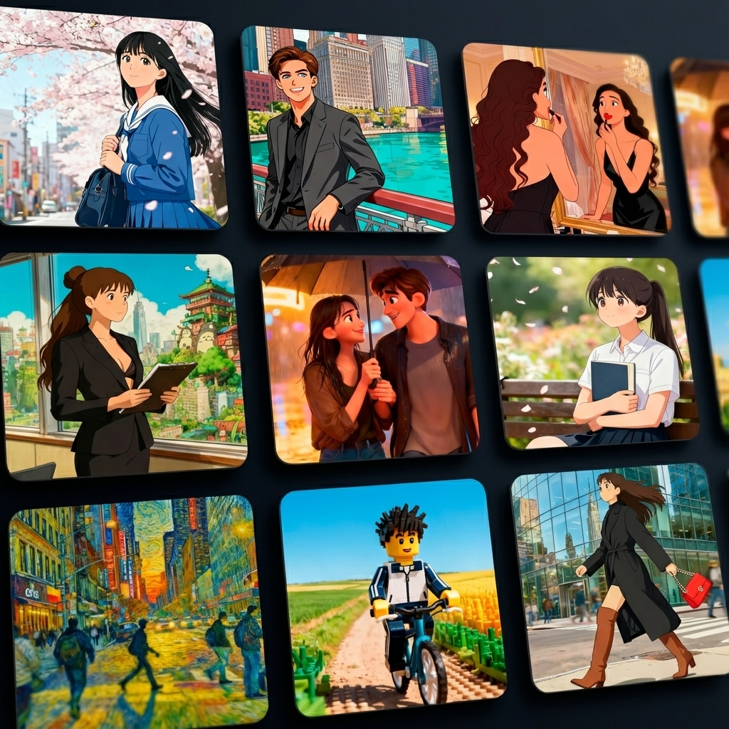 30+ cartoon styles examples in AI video transformation