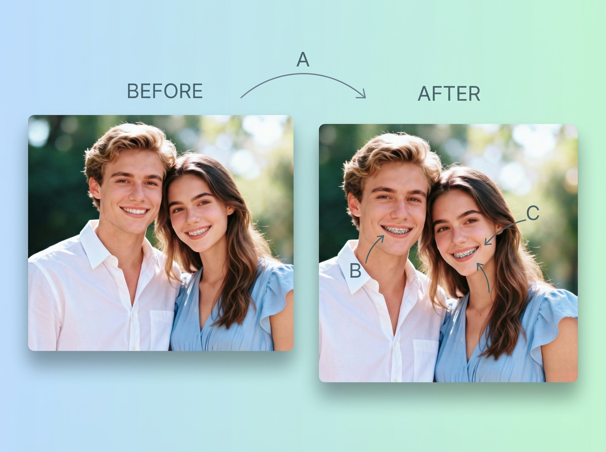 Braces before and after example