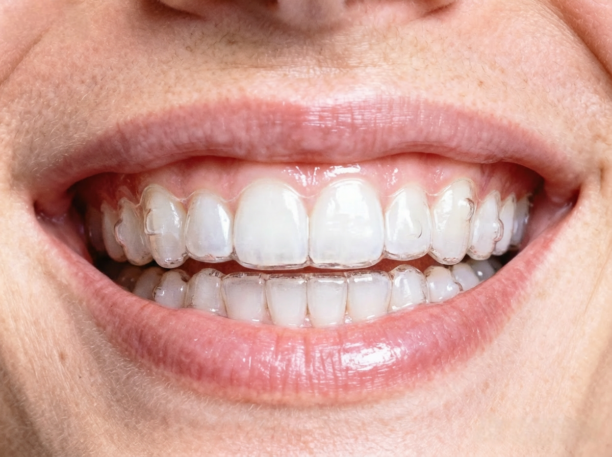 Metal braces on diverse skin tone