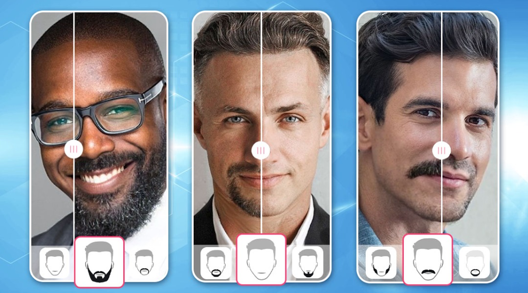 Realistic AI beard without mustache filter results