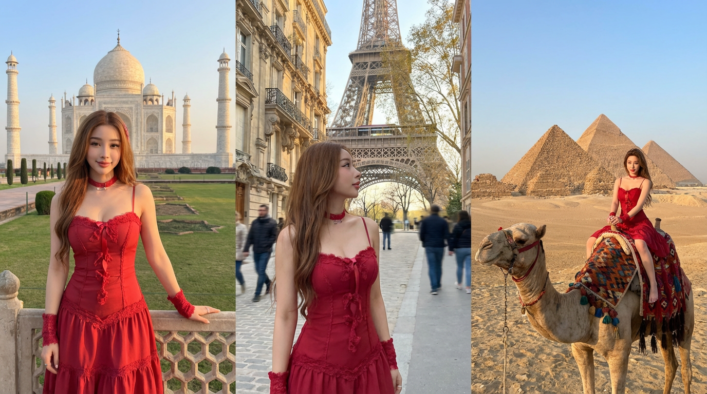 AI photo at Eiffel Tower virtual tourism example