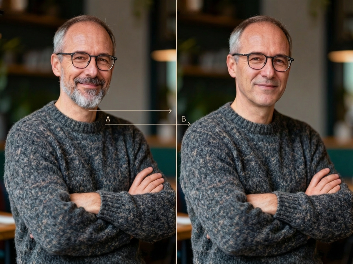 No Beard Filter for selfies transformation