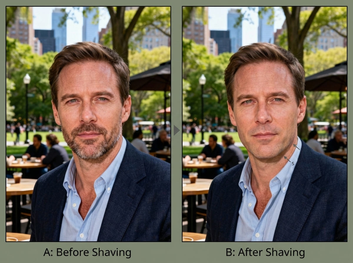 Facial hair transformation realistic AI filter