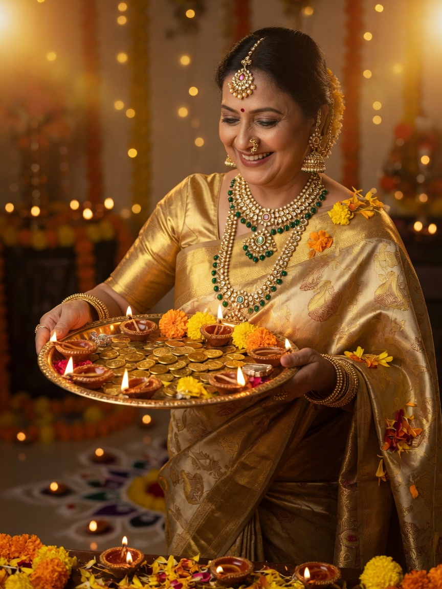 Dhanteras AI example: Golden Glow Portrait