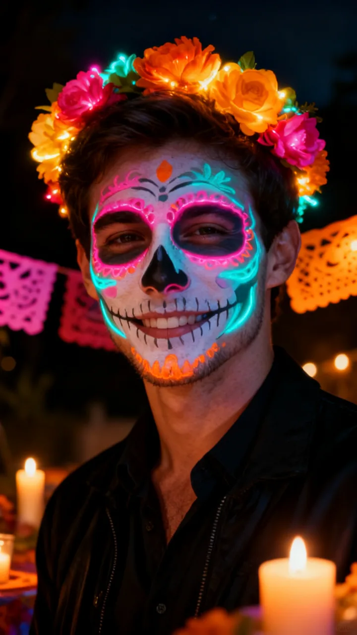Neon calavera example