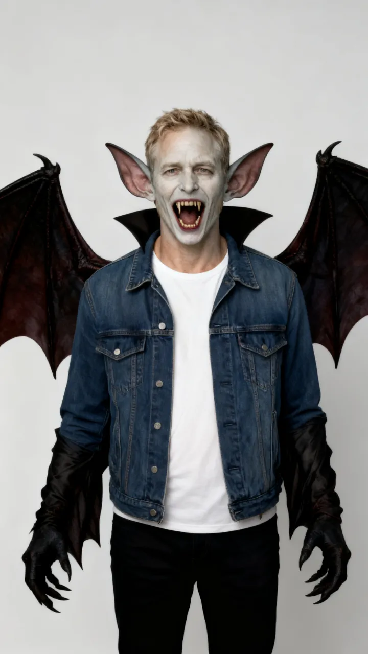 Sorry I lied AI example: vampire — “I’m sorry I lied, I didn’t have the vampire costume”